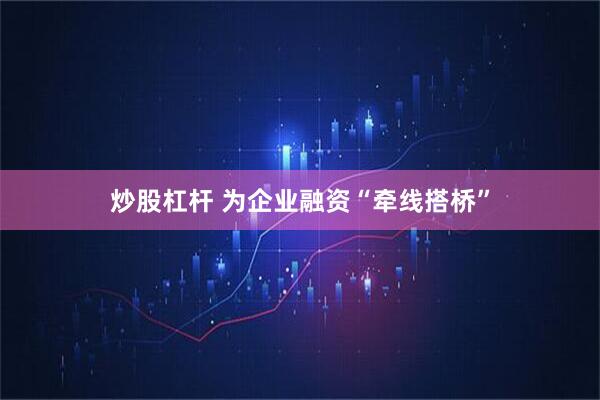 炒股杠杆 为企业融资“牵线搭桥”