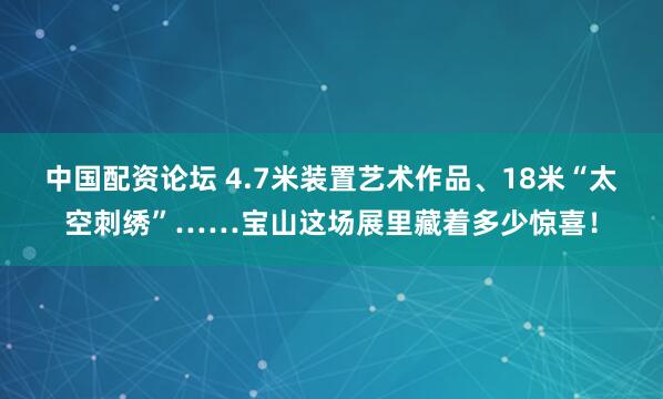 中国配资论坛 4.7米装置艺术作品、18米“太空刺绣”……宝山这场展里藏着多少惊喜！